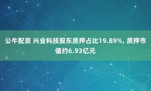 公牛配资 兴业科技股东质押占比19.89%, 质押市值约6.93亿元